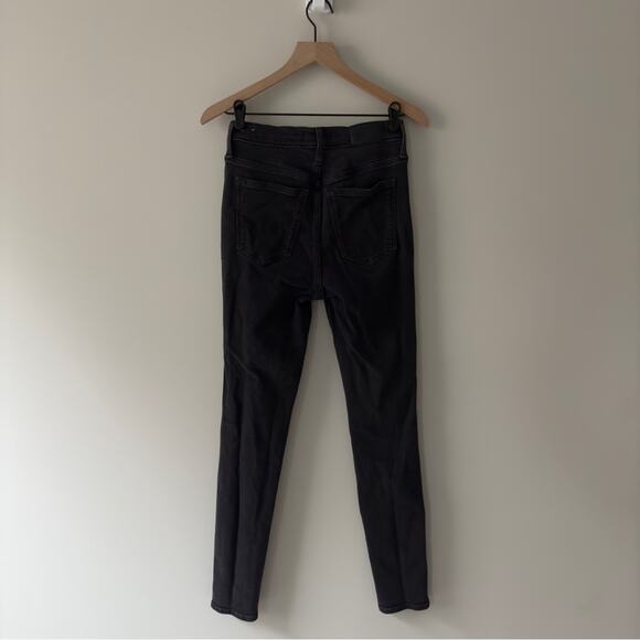 Madewell 10” High Rise Skinny Jeans Cotton Stretch Black Zip Button Denim pocket - Picture 4 of 13